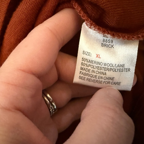 Men’s long sleeve Woolrich merino wool shirt size xl brick color 50% merino wool - Picture 5 of 5